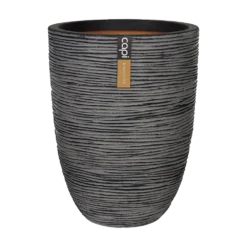 Capi Bloempot Nature Elegant Rib NL - D34 X H46cm - Antraciet