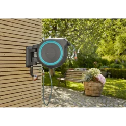 Wandslangenbox RollUp - M/L - 25m - Blauw - Gardena -Bloeiplek Verkoopwinkel wandslangenbox rollup m l 25m blauw gardena 5 7