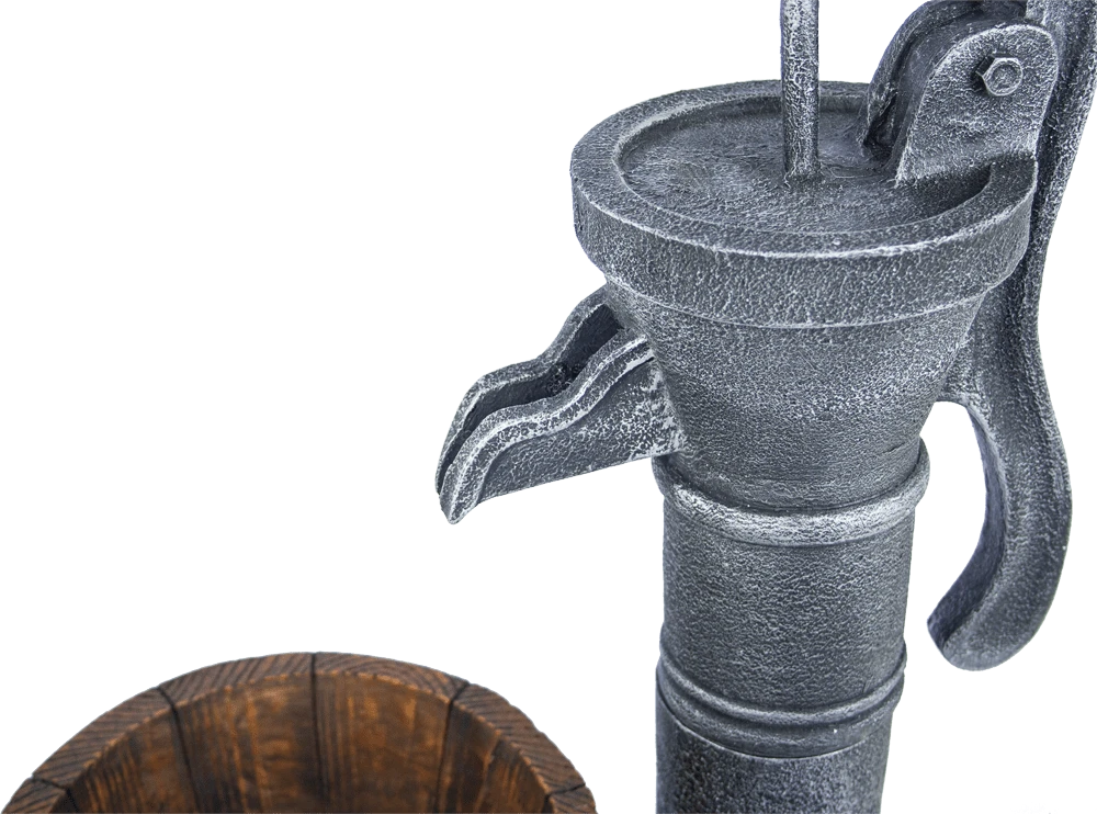 Waterornament Pomp Met Vaten - 74cm Hoog - Polystone 2 Waterornament Pomp Met Vaten - 74cm Hoog - Polystone - Afbeelding 2