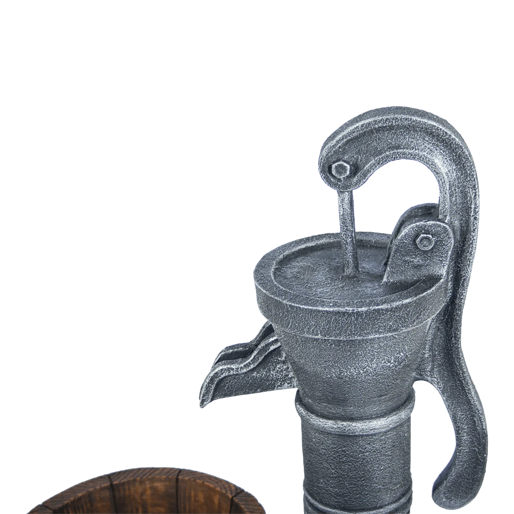 Waterornament Pomp Met Vaten - 74cm Hoog - Polystone 4 Waterornament Pomp Met Vaten - 74cm Hoog - Polystone - Afbeelding 4